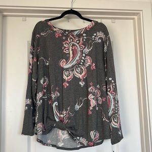 NWT 3x Floral Front Knot Blouse